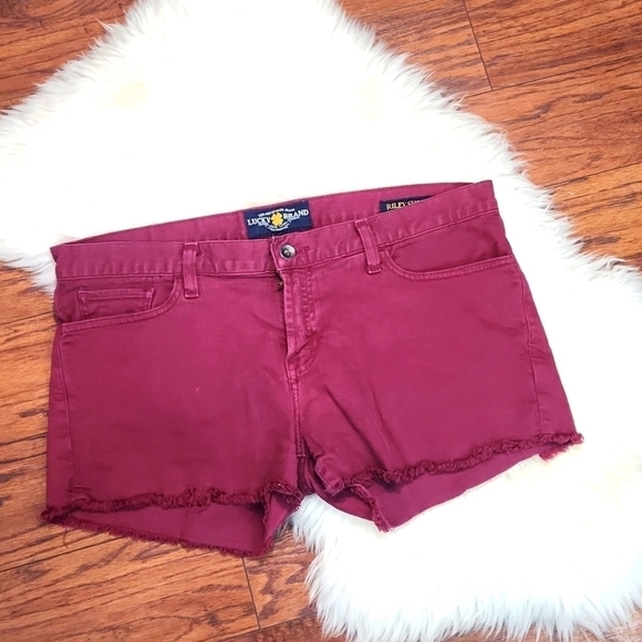 Lucky Brand Pants - Lucky Brand Maroon Riley Cut Off Shirts